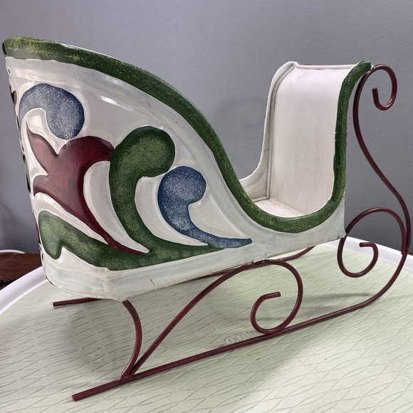 Jim Shore Metal Christmas SLEIGH  "Delivering Joy" 2012 Holiday Living 11.5"Long - Picture 1 of 10